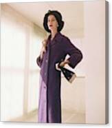 Anne St. Marie Wearing Purple Coat Canvas Print