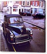 Antique Car Parked On Wet London Street Canvas Print