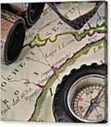 Antique Italian Map Upstate New York Canvas Print