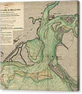 Antique Map Of Charleston Harbor South Carolina - 1778 Canvas Print