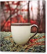Antique Teacup In The Woods Canvas Print