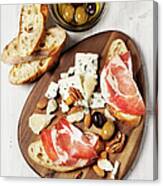 Appetizer On A Cutting Board Canvas Print