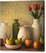 Apples Pears And Tulips Canvas Print
