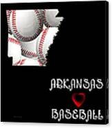 Arkansas Loves Baseball Canvas Print