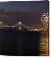 Arthur Ravenel Bridge July 4th Fireworks Canvas Print