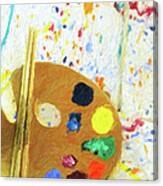 Artists Easel And Splatter Canvas Print