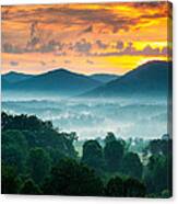 Asheville Nc Blue Ridge Mountains Sunset - Welcome To Asheville Canvas Print