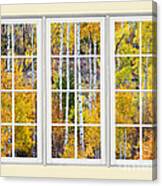 Aspen Tree Magic Cream Picture Window View 3 Canvas Print