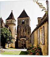 Asymmetric Tower And Church Of Saint Genies Perigord Canvas Print