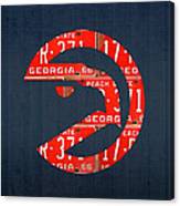 Atlanta Hawks Basketball Team Retro Logo Vintage Recycled Georgia License Plate Art Canvas Print