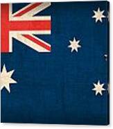 Australia Flag Vintage Distressed Finish Canvas Print