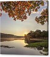 Autumn Lake Sunrise In East Texas Canvas Print