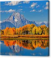 Autumn Peak At Oxbow Bend Canvas Print