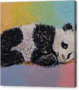 Baby Panda Rainbow Canvas Print