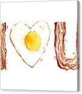 Bacon And Egg Love Canvas Print