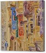 Balconies Valletta Canvas Print