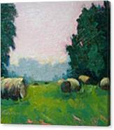 Bales In The Morning Canvas Print