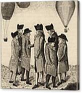 Balloonists Cartoon, 1785 Canvas Print