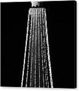 Baltimore's Washington Monument With Christmas Lights Bw Canvas Print