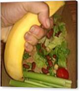 #banana #tomatoes #lettuce #red #kidney Canvas Print
