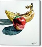 Bananas And An Apple Canvas Print