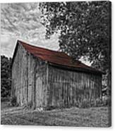 Barn At Avenel Plantation - Red Roof Canvas Print