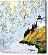 Bass Harbor Lighthouse On Noaa Chart Canvas Print