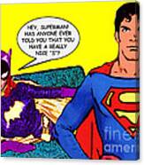 Batgirl Flirts With Superman Canvas Print