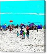 Beach Fun Frisbee Canvas Print