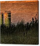 Beach Guard Towers At Dusk Canvas Print