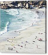 Beach With Swimmers Cape Town Canvas Print