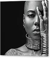 Beautiful Black Woman Wearing Jewellery Canvas Print