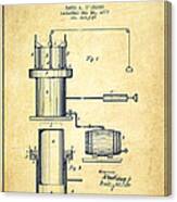 Beer Apparatus Patent Drawing From 1879 - Vintage Canvas Print