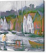 Bergen Bryggen In The Rain Canvas Print