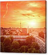 Berlin Skyline Summer Cityscape With Canvas Print