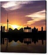 Berlin Sunset Skyline Canvas Print