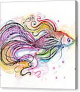 Betta Fish Watercolor Canvas Print