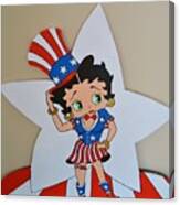 Betty Boop Celibrating The 4th O July Canvas Print
