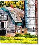 Big Barn Digital Paint Canvas Print