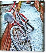 Bike In Winter Canvas Print