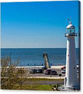 Biloxi Lighthouse And The Gulf Of Mexico Canvas Print