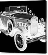 Black And White 1931 Ford Model A Cabriolet Canvas Print