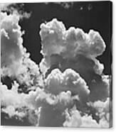 Black And White Sky With Building Storm Clouds Canvas Print