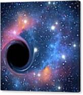 Black Hole Against Starfield Canvas Print