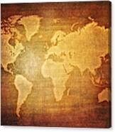 Blank World Map Vintage Canvas Print