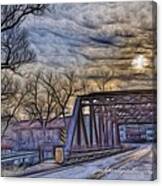 Blossom Creek Arched Bridge Canvas Print