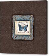Blue Butterfly On Copper Canvas Print