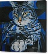 Blue Feline Geometry Canvas Print