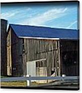 Blue Roof Barn And Silo Canvas Print