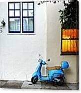 Blue Scooter Canvas Print